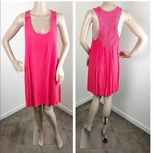 Everly dark pink crochet shift dress